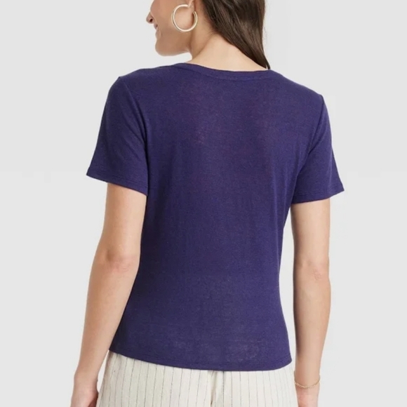 NWT A New Day Knotted V-neck Shortsleeve Tee - Picture 6 of 6